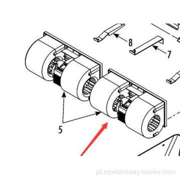 Evaporador do ventilador 12V Thermo King KV 781731
